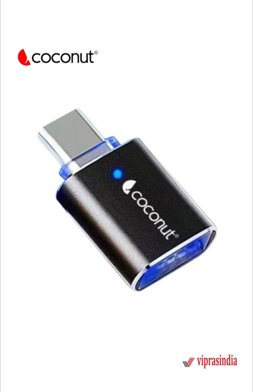 USB 3.0 to Type C OTG Adapter Coconut OT01  Aluminum Body - Black