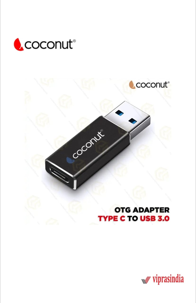 USB 3.0 to Type C, OTG Adapter OT07 Coconut  Black 